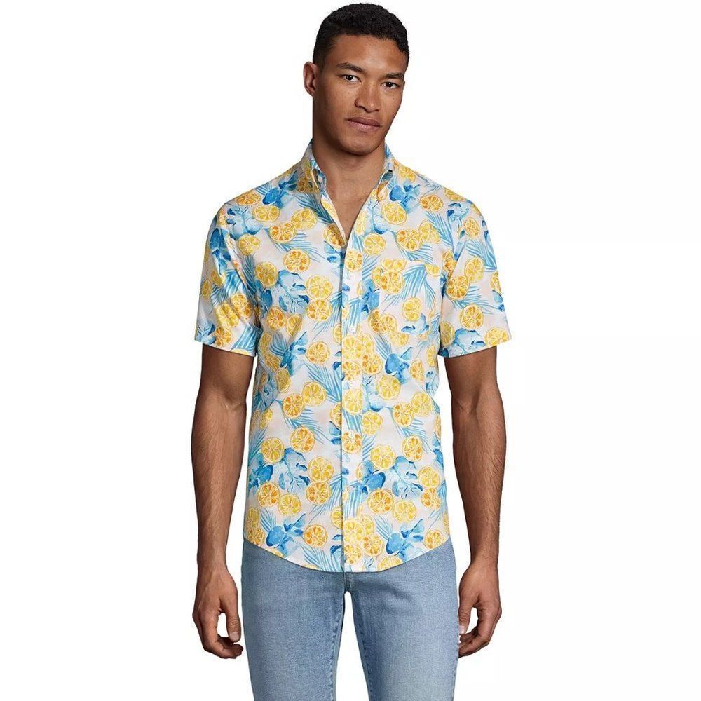 Lands' End Traditional-Fit Essential Lightweight Poplin Button-Down Shirt